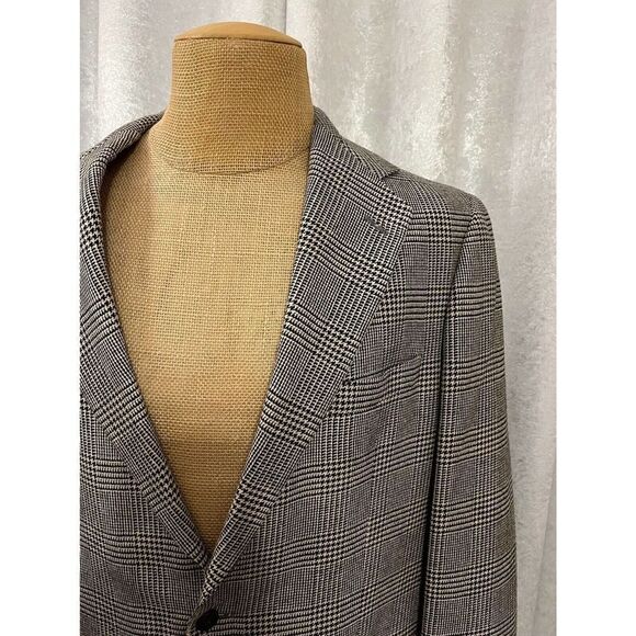 Polo by Ralph Lauren Men's Sports Coat Glen Plaid Wool Silk Linen Size 41‎ Long - Picture 2 of 9